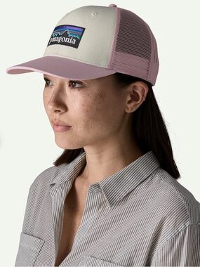 Patagonia Light Blue and White Trucker Hats